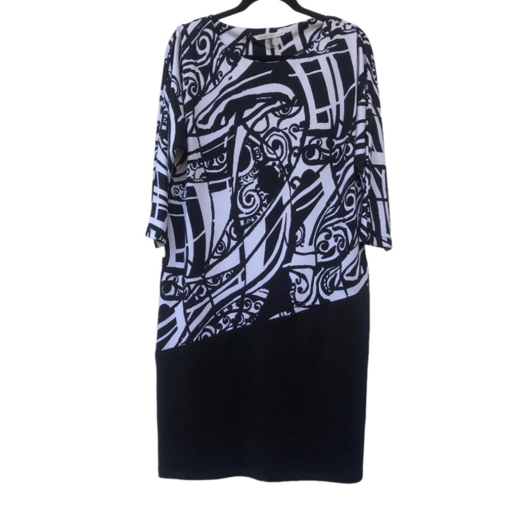 Peter Nygard abstract geometric dress L